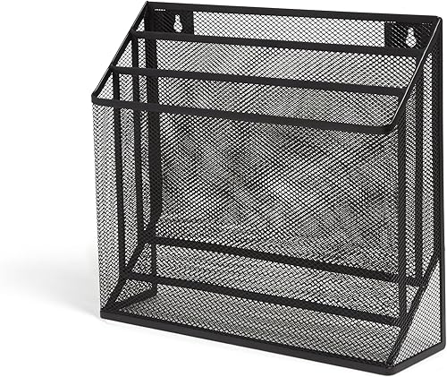 Miniatura 2 de TRU RED Staples TR57553-CC - Organizador de archivos de malla de alambre de 3 compartimentos, color negro mate