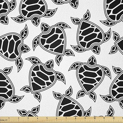 Miniatura 134 de Tela de panda Lunarable de The Yard, diseño de oso asiático con dibujos animados comiendo hojas y ramas, animal silvestre, tela decorativa para