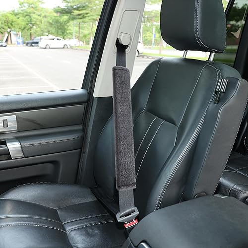 Miniatura 12 de Amooca Funda universal para cinturón de seguridad de piel sintética suave para automóvil, camión, SUV, avión, almohadilla para cinturón de seguridad