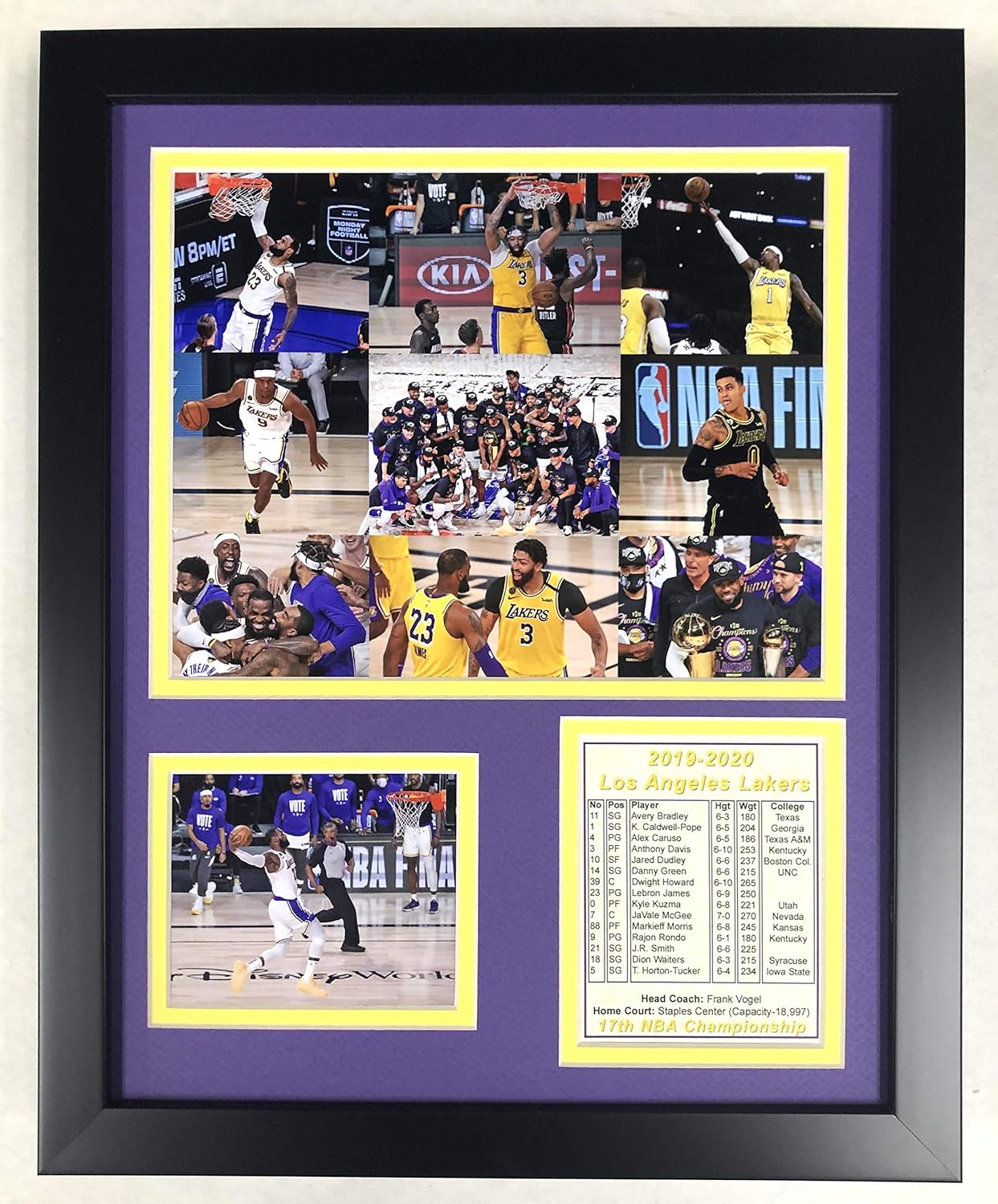 Legends Never Die LA Lakers | 2019-2020 NBA Champions | 12"" x15 Framed Photo Collage, Inc.| Collage (12393U)
