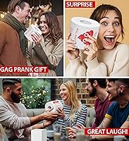 Vista 4 de Printed TP Happy First Anniversary My Love! I Love You - Broma de papel higiénico impreso, divertido regalo novedoso, primer aniversario para novio