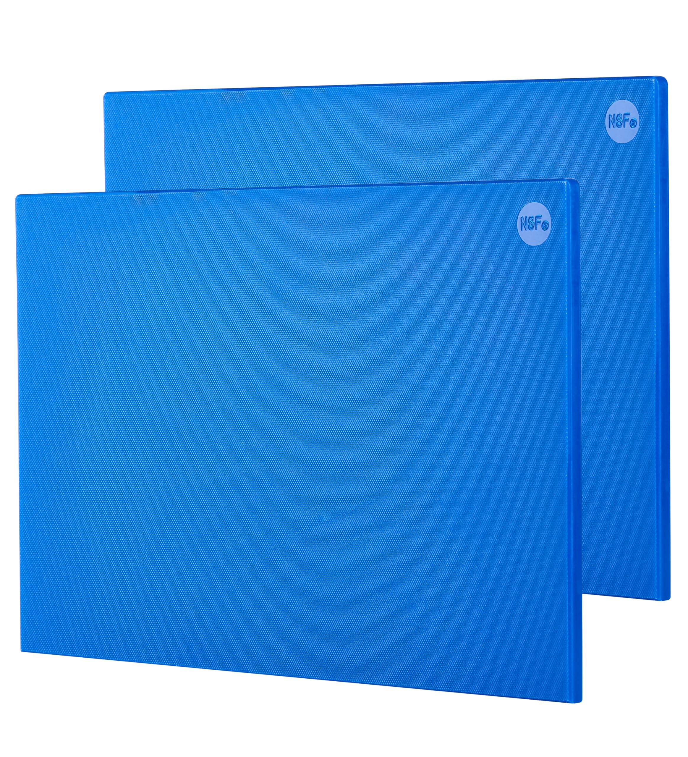 CURTA 2er-Pack Schneidebretter für Küche, 61 x 45,7 x 1,3 cm, weiß und blau, farbcodiertes Kunststoff-Schneidebrett mit rutschfester Oberfläche, spülmaschinenfest