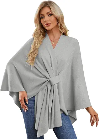  Women Elegant Shawl Wrap Open Front Poncho Sweater Spring Fall Winter