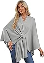 PULI Women's Elegant Shawl Wraps Soft Open Front Poncho Sweater for Spring Fall Winter