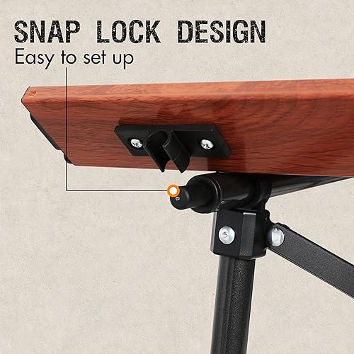 Miniatura 7 de PORTAL Mesa cuadrada plegable de aluminio ligero con tapa enrollable para 4 personas, mesa compacta con bolsa de transporte para camping, picnic