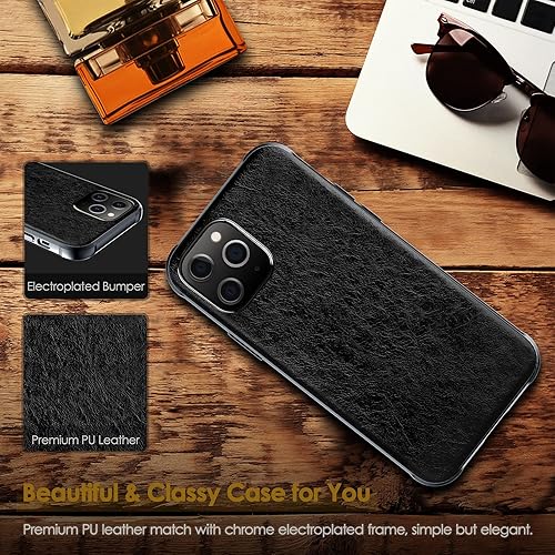 Miniatura 2 de LOHASIC Funda de cuero para iPhone 12 Propara iPhone 12, delgada, de lujo, de poliuretano, suave, antideslizante, a prueba de golpes, antiarañazos,