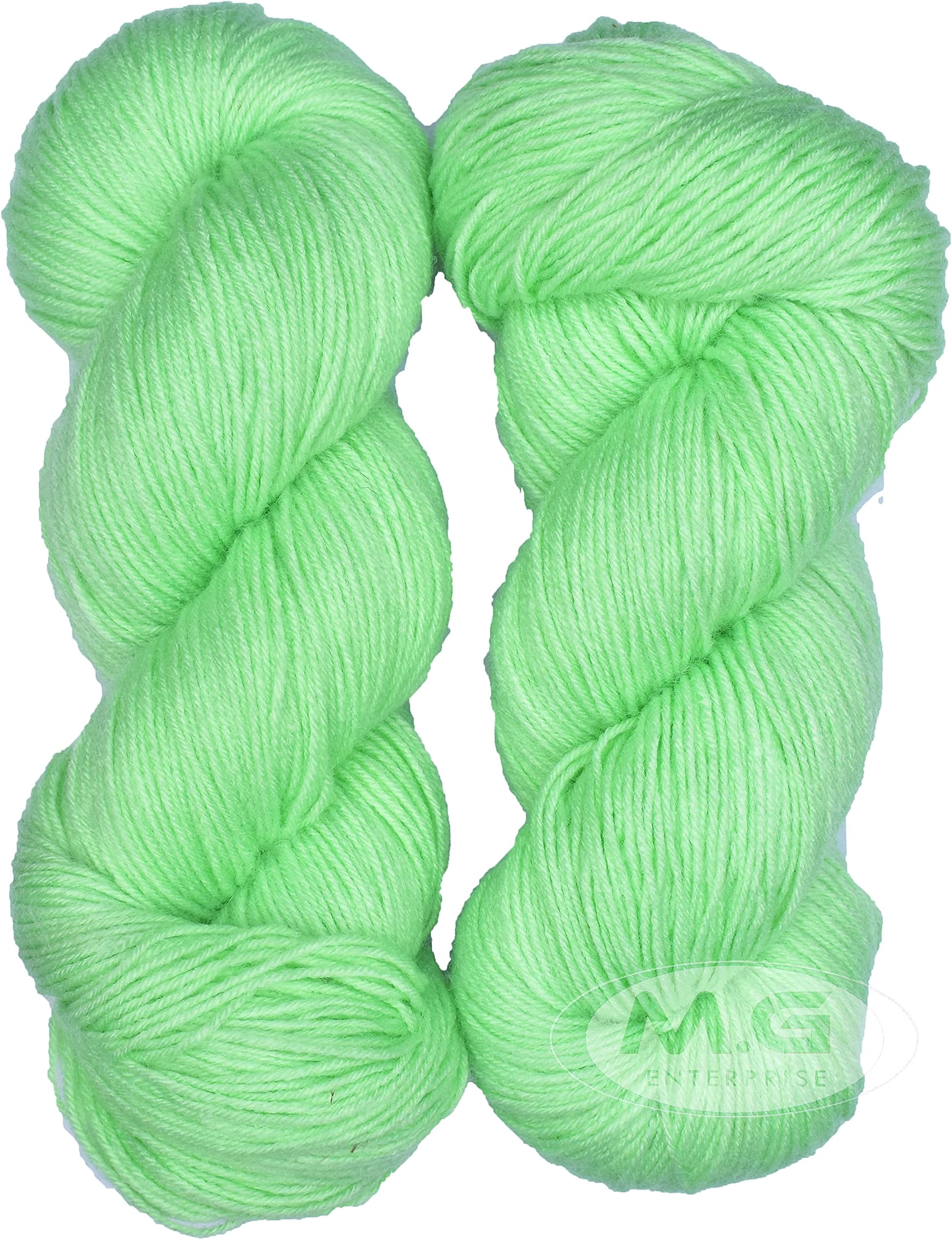 SIMI ENTERPRISE Brilon Grape Green (400 gm) Wool Hank Hand Knitting Wool/Art Craft Soft Fingering Crochet Hook Yarn, Needle Knitting Yarn Thread dye SM-VWC