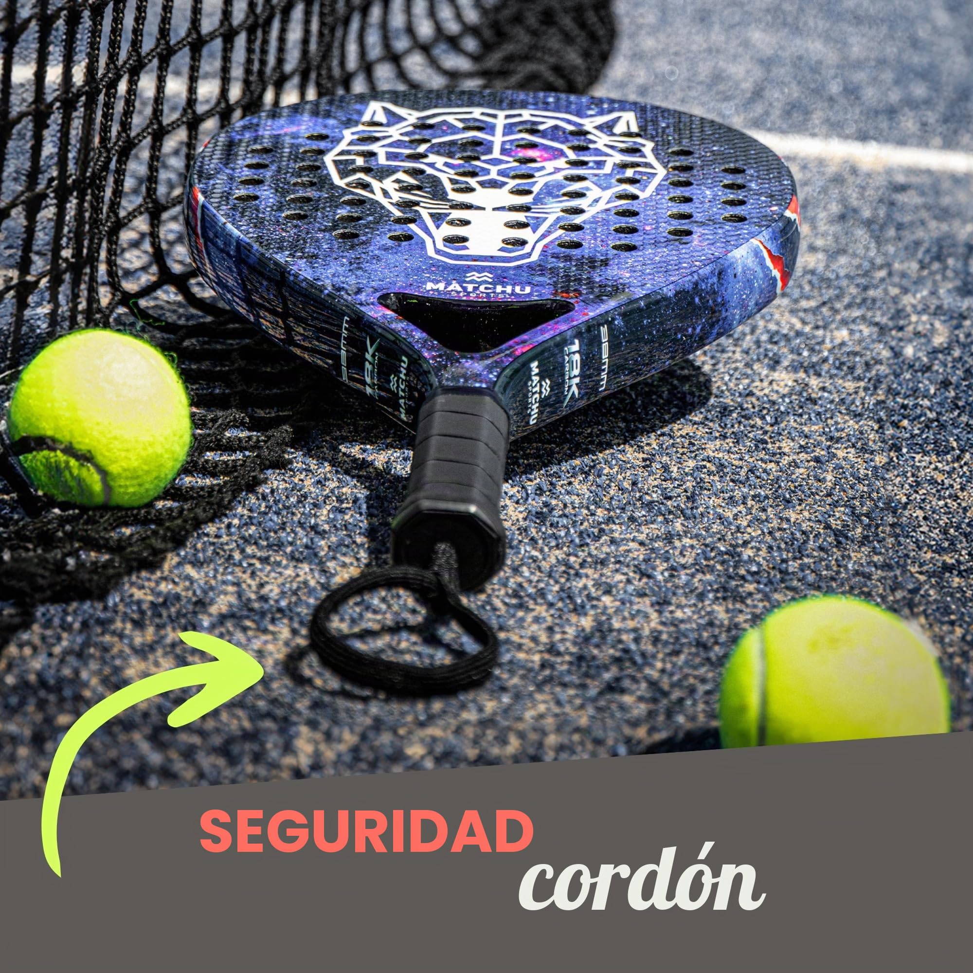 MATCHU - Pala de Pádel + Bolsa de Pádel - (3K/18K) 100% Carbono - Tecnología de Agarre 3D - Niños y Adultos - Principiantes y Jugadores Experimentados