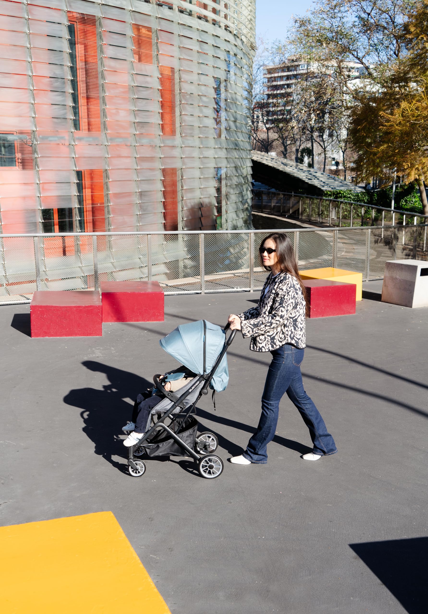 Play. Silla de paseo ligera plegable Play Hop, de 0-36 meses o de 0-22kg (Ocean Blue)