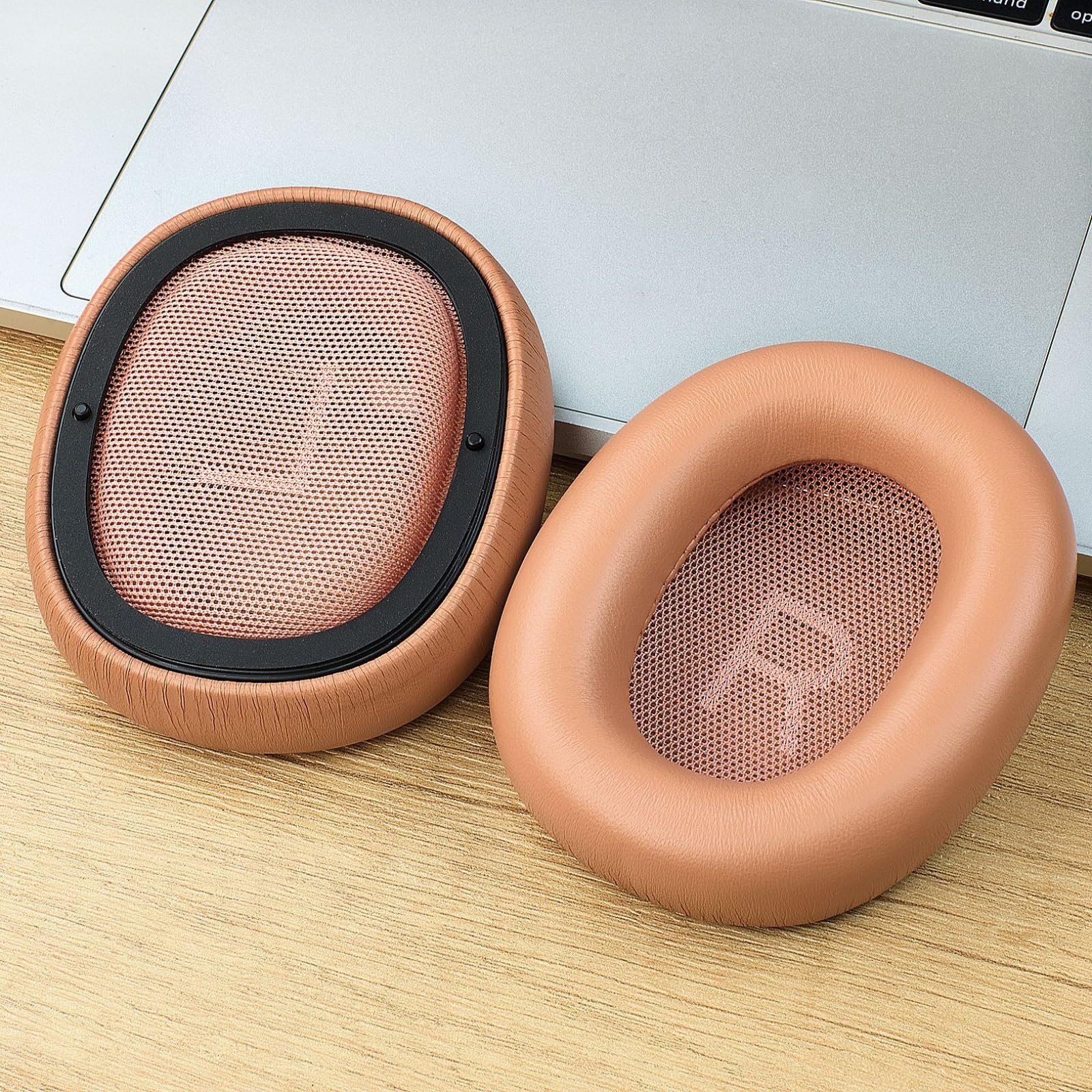 1 par de almohadillas de piel de oveja para los oídos, almohadillas de espuma viscoelástica para auriculares