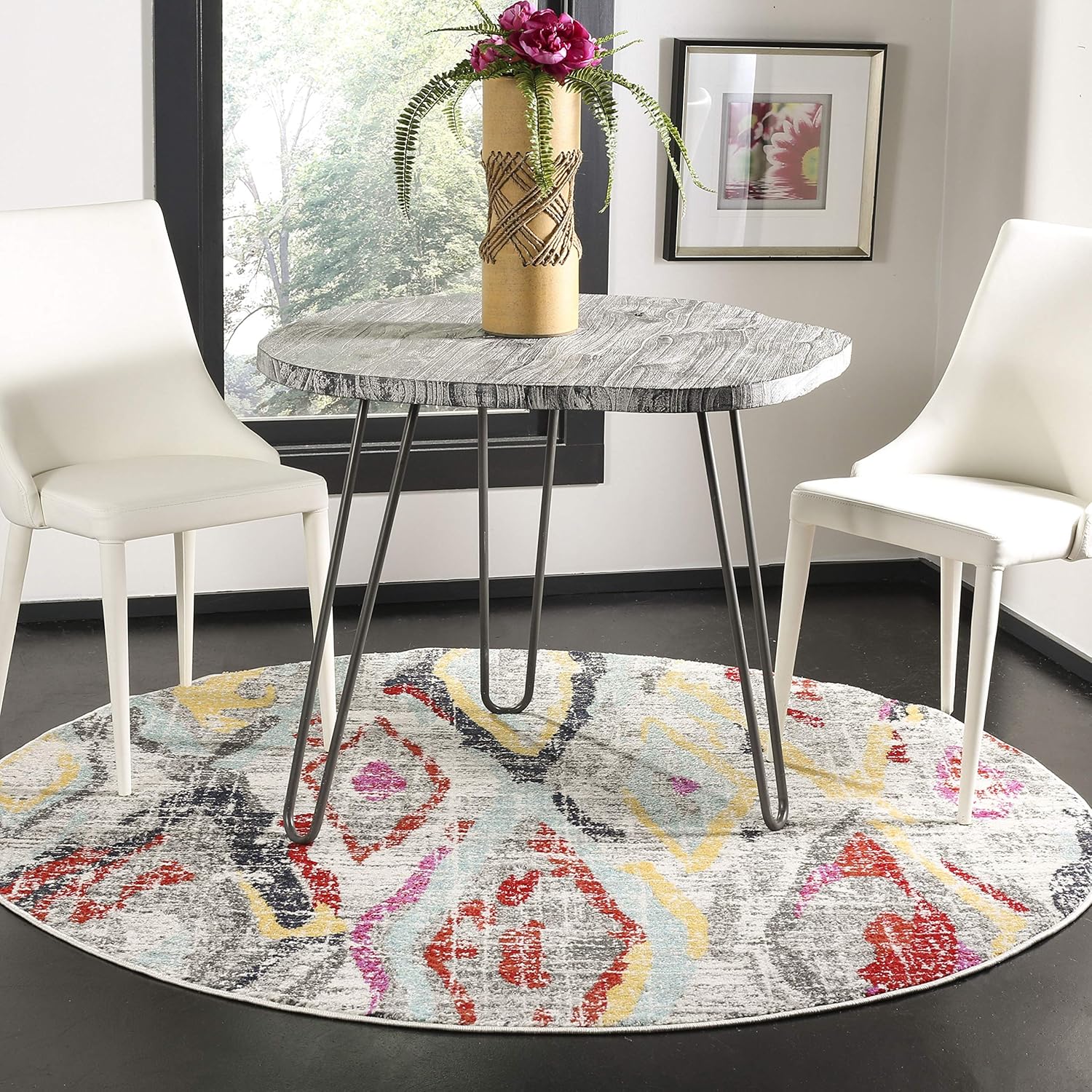 SAFAVIEH Adirondack Collection Runner Rug - 2'6" x 8', Light Grey & Red, Boho Distressed Design, Non-Shedding & Easy Care, Ideal for High Traffic Areas in Living Room, Bedroom (ADR209F)