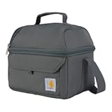 Carhartt 12 Can Two Compartment Lunch Box &vert; Durable&comma; Fully-Insulated Lunch Bag for Women & Men&comma; Large Lunchbox &lpar;Gravel&rpar;