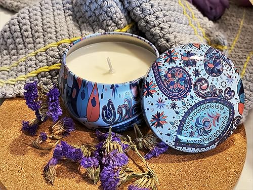 Miniatura 2 de Vela de cera de soja en lata de metal decorativa perfecta para regalo, vela de néctar de isla altamente perfumada hecha de cera de soja orgánica