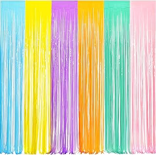 BRAVESHINE Metallic Tinsel Foil Fringe Curtains - 2Pcs...