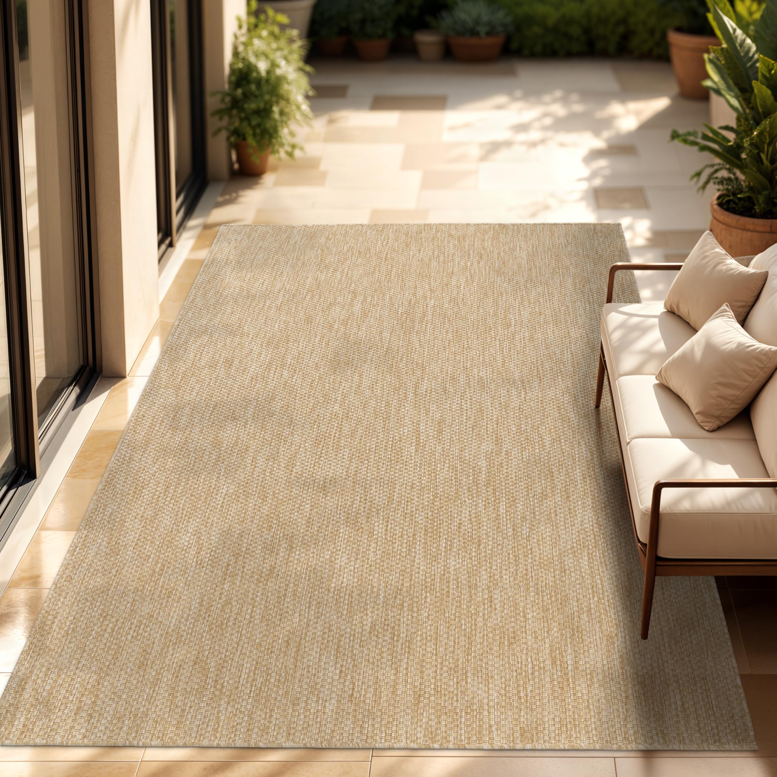 Buitenkleed - Balkon, Terras, Keuken Jute-Look Tapijt - Blauw/Beige