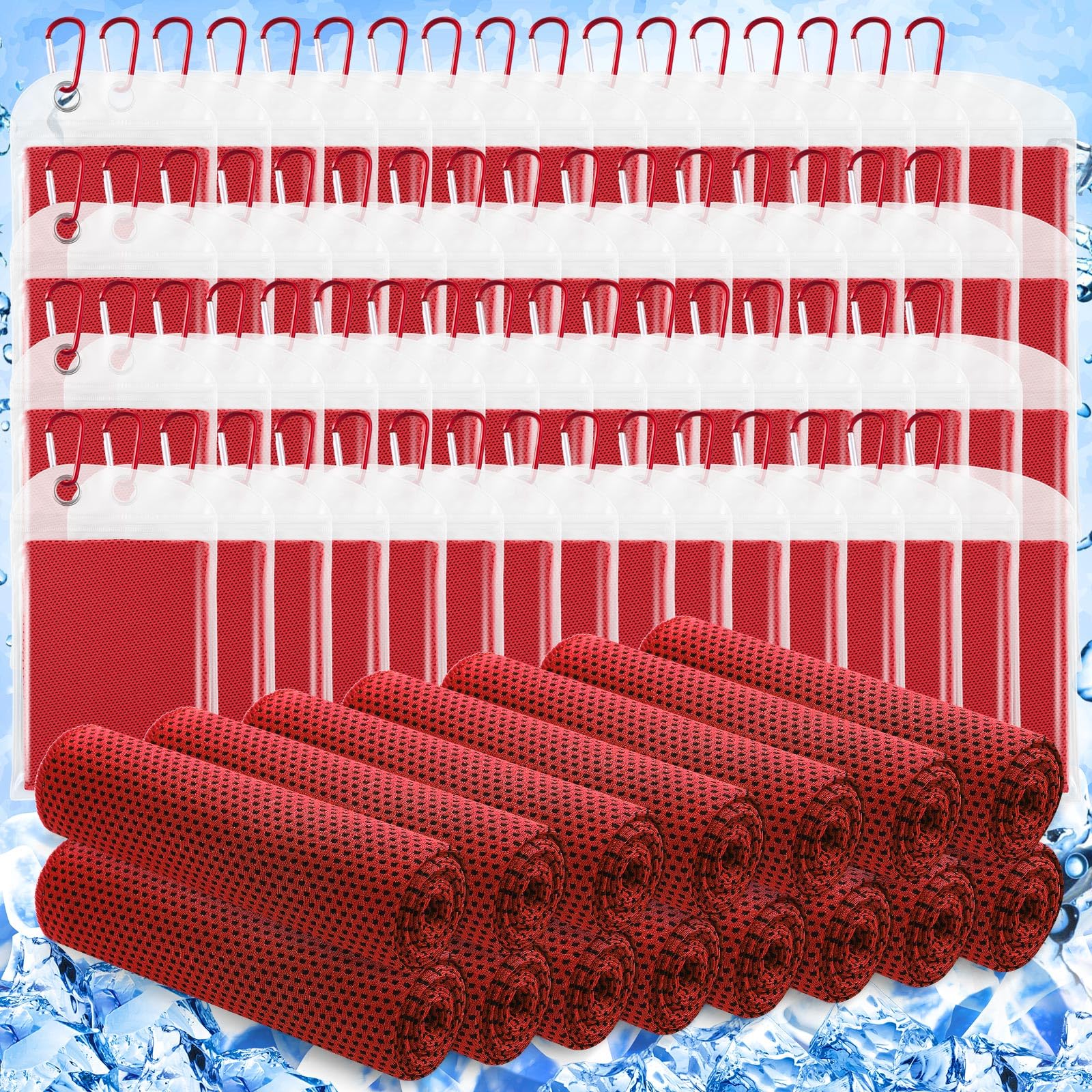 Confezione da 50 Asciugamani rinfrescanti 40"x12" Fasce rinfrescanti per Il Collo Morbide e Traspiranti Asciugamani rinfrescanti Asciugamani in Microfibra per Allenamento Yoga Sport Corsa Allenamento