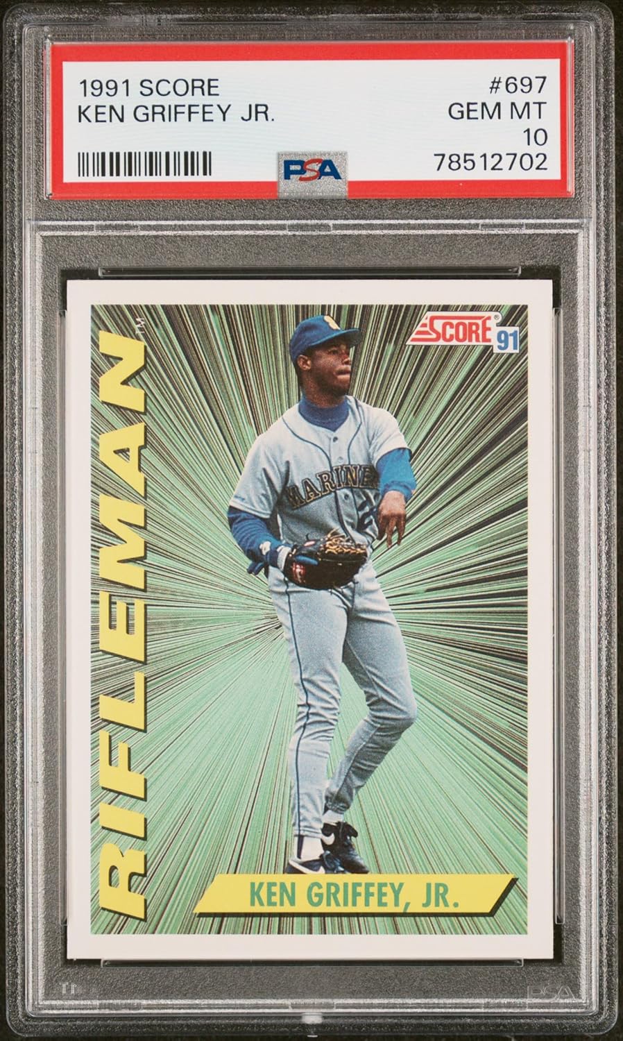 Ken Griffey Jr 1991 Score Rifleman Baseball Card #697 Graded PSA 10