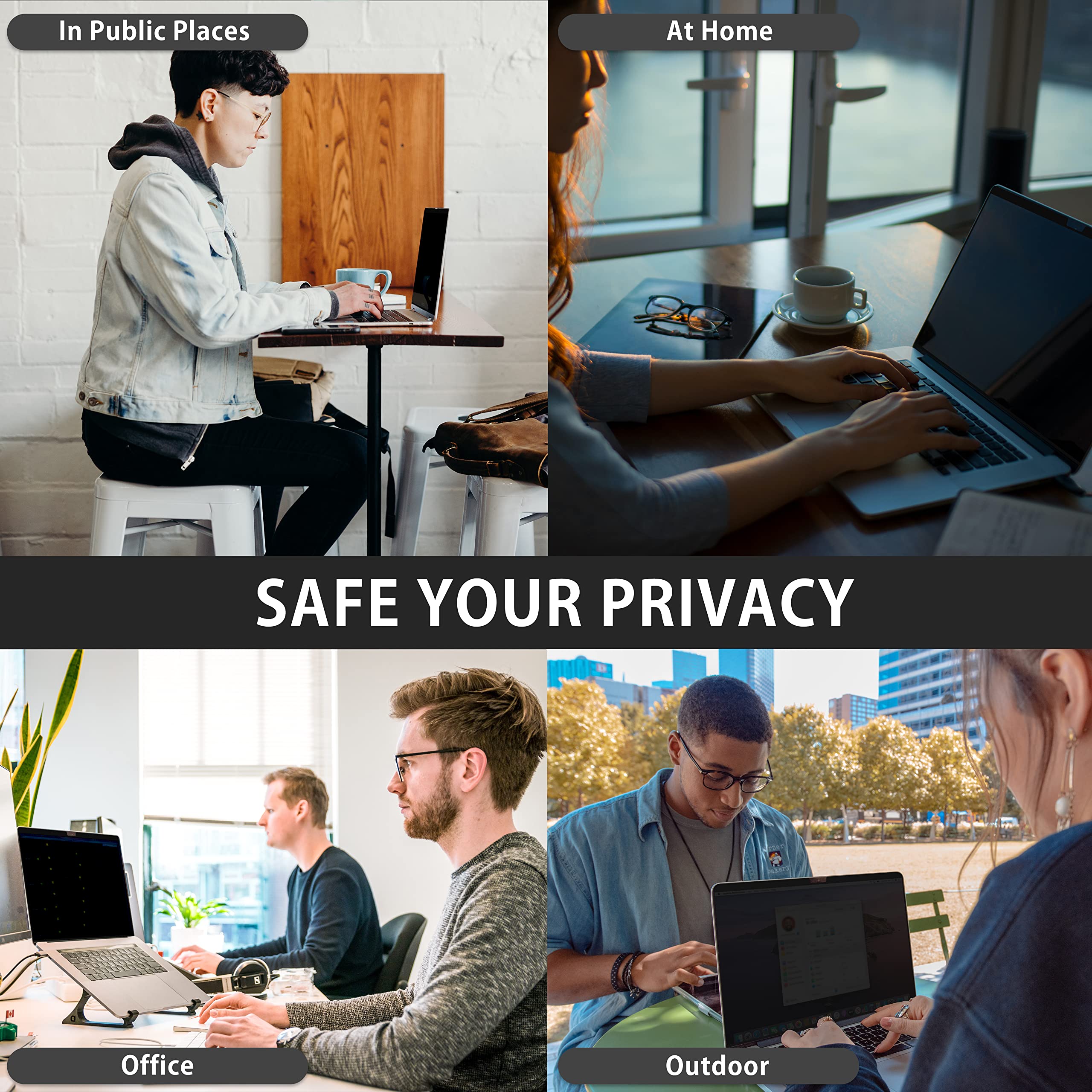 MyGadget Protection Écran Anti Spy Apple MacBook Air 13,6 pouces 2022 Filtre magnétique Amovible