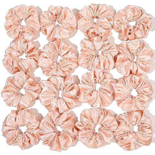 Vista 18 de Scrunchies - Bandas elásticas para el cabello, bandas elásticas para el cabello, paquete de accesorios neutros para el cabello, para mujeres y niñas