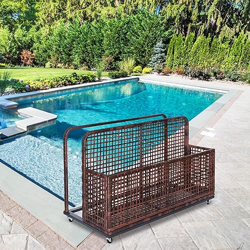 Miniatura 2 de Almacenamiento de flotador de piscina, almacenamiento al aire libre, caja de almacenamiento de flotador junto a la piscina, carrito de piscina de