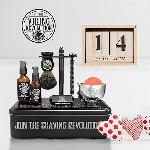 Miniatura 2 de Viking Revolution Luxury Safety Razor Shaving Kit - Includes Double Edge Safety Razor, Stand, Bowl, After-Shave Balm, Pre-Shave Oil, Badger Brush -