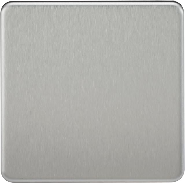 Knightsbridge SF8350BC Screwless 1-Gang Blanking Plate, Brushed Chrome
