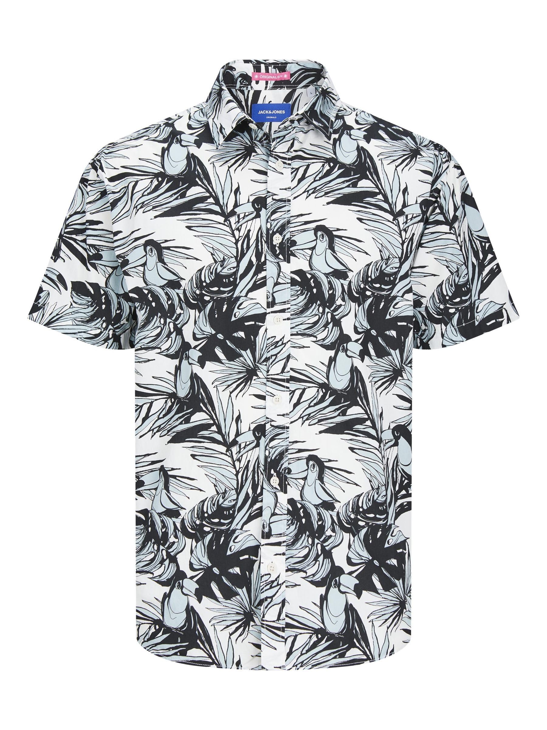 Jack & Jones Jorjoshua Aruba Aop Shirt SS Pls Camisa de Manga Corta para Hombre