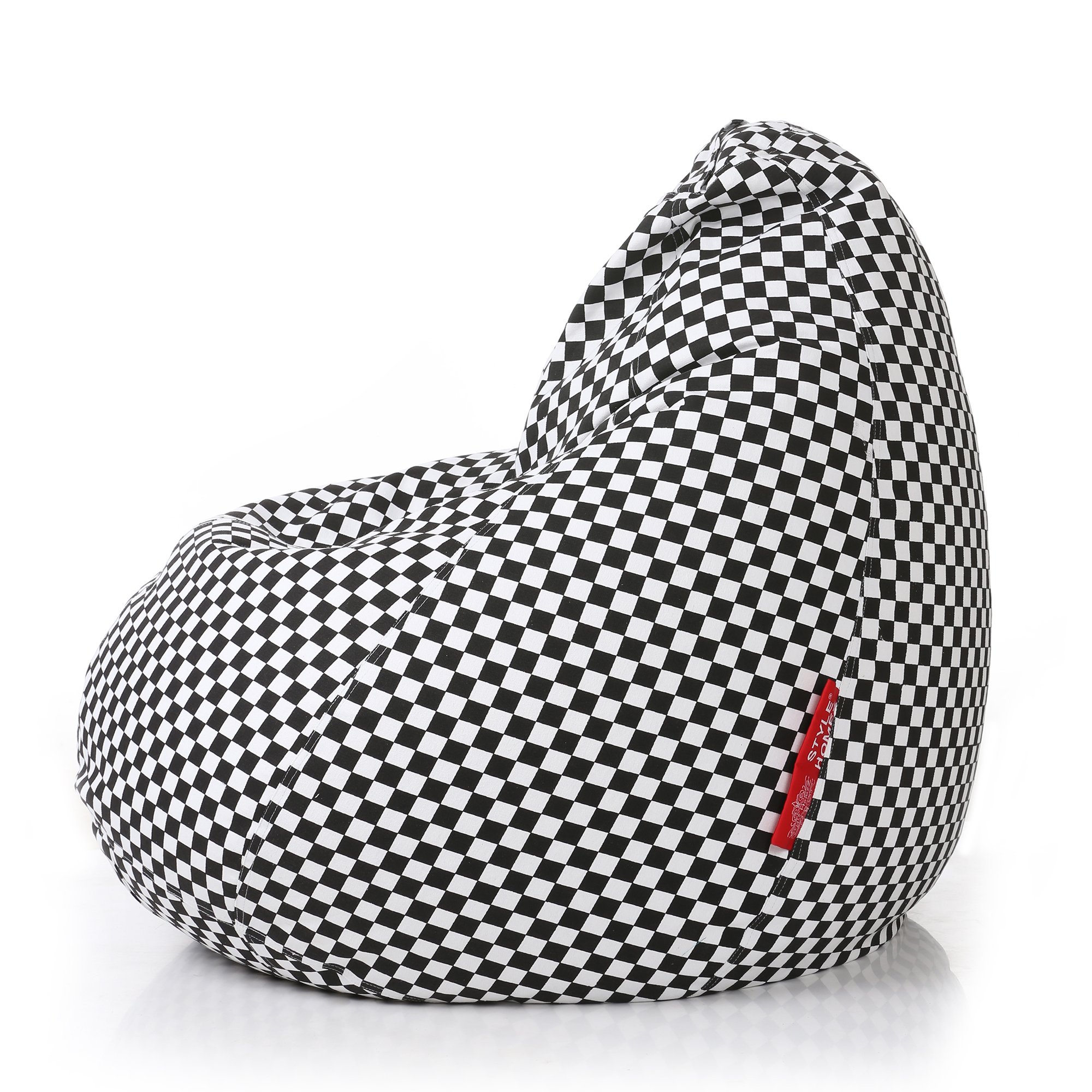 Style Homez Classic Cotton Canvas Checkered Printed Bean Bag XXXL Size Cover Only-picture-31