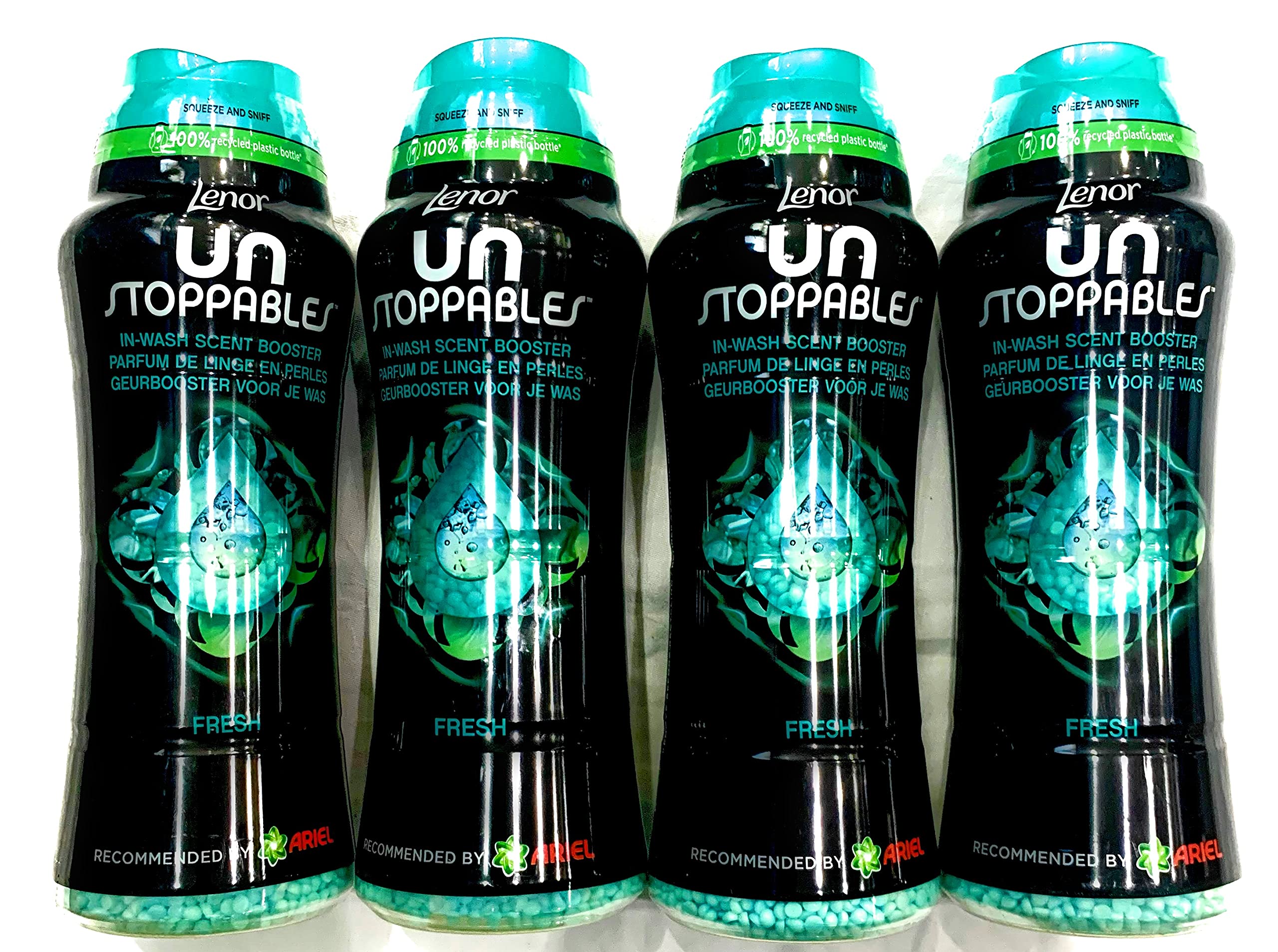 Downy Unstopables Laundry Scent Booster Beads for Washer, Fresh, 10 oz (Pack of 4)