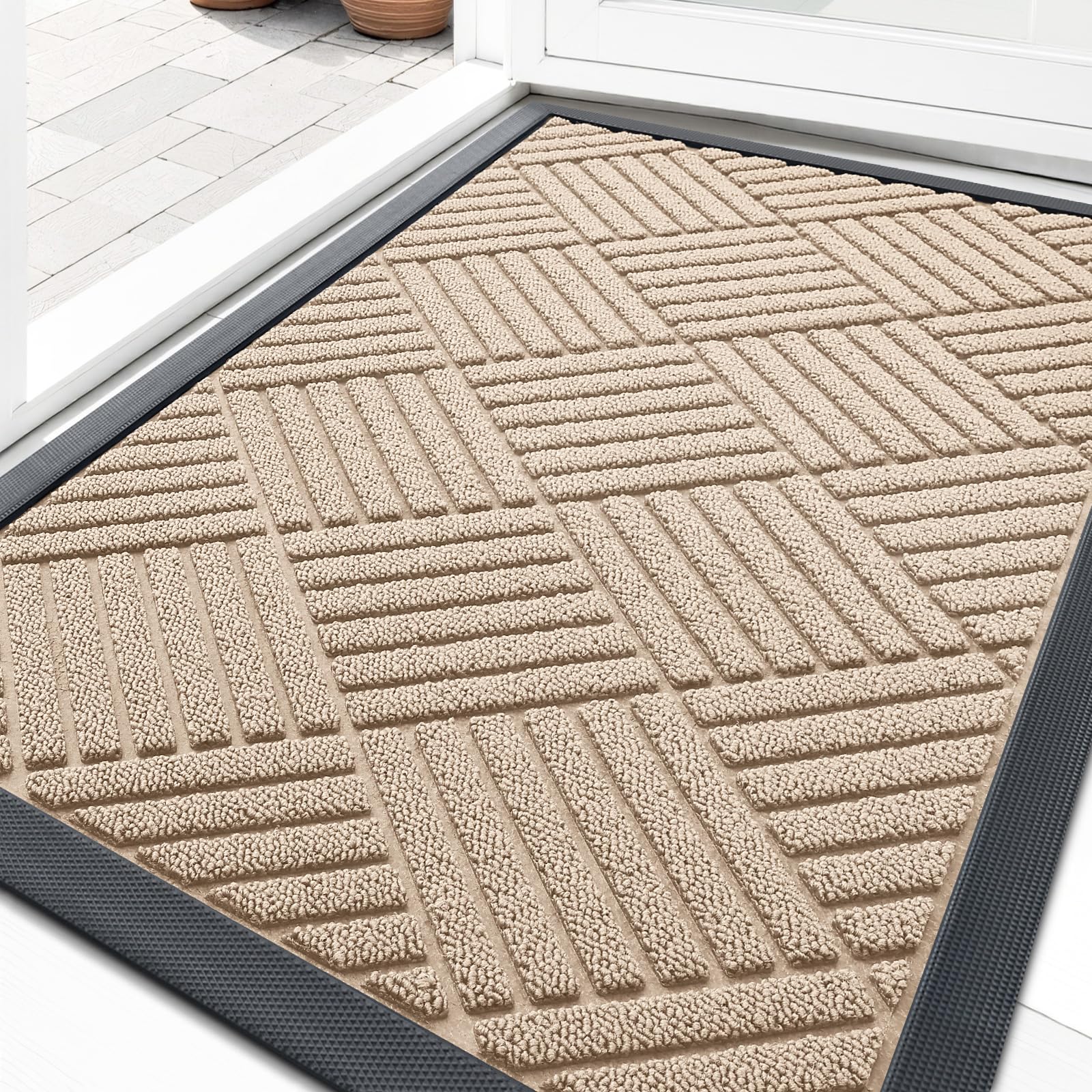 OLANLY Front Door Mat Outside Entrance 33x21, Waterproof Heavy-Duty Doormat