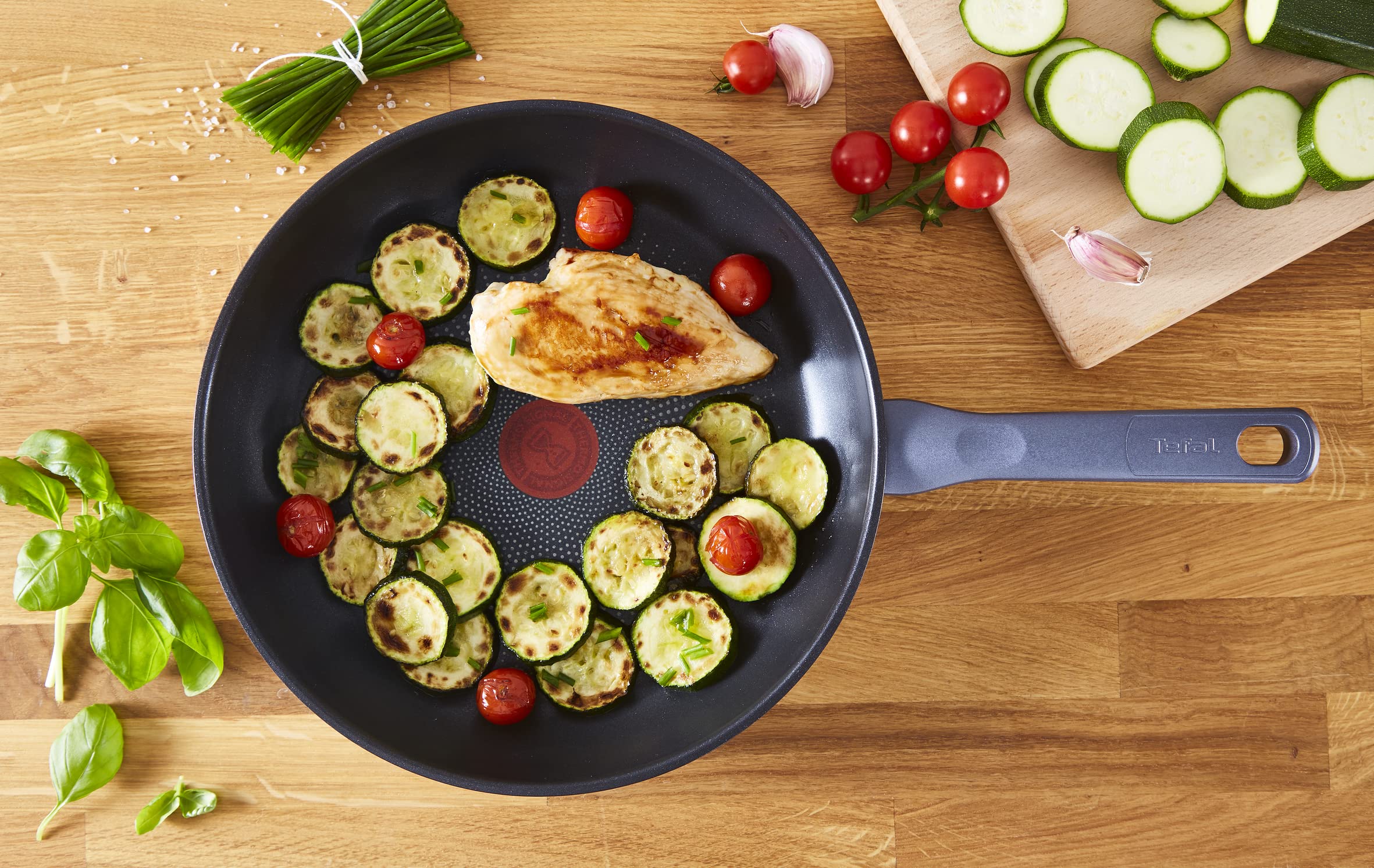 Tefal G7130614 Dailycook Poêle 28 cm Tous Feux dont Induction, Acier Inoxydable, Inox, 28 cm, 47, 5 x 29, 4 x 7, 8 cm