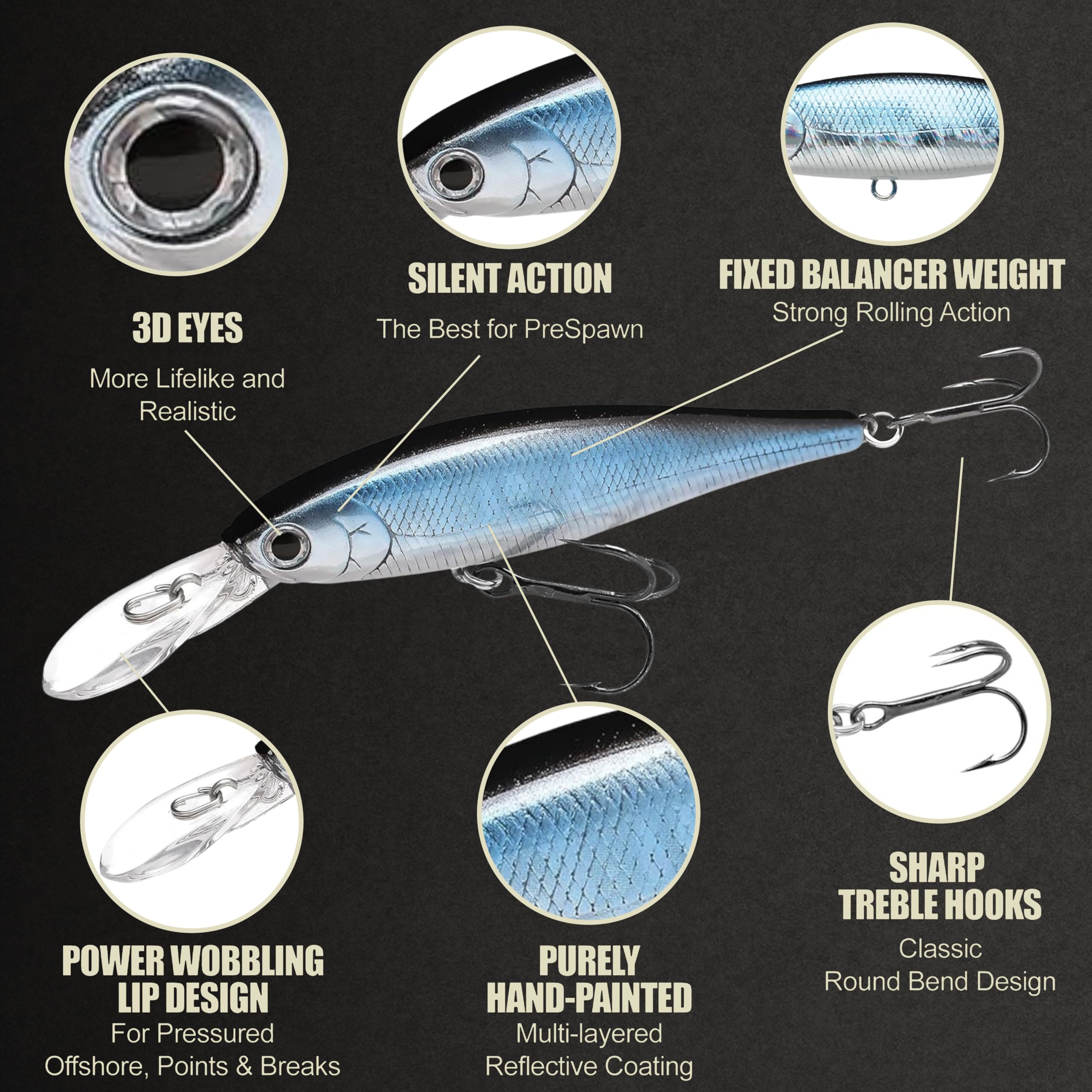 LUCKY CRAFT Pointer 78DD Freshwater Fishing Lure and Gear for Bass & Trout, 3 inch Deep Diving Suspending Jerkbait Fishing Line, Pressure-Ready Fish Bait, Premium Gear for Tackle Box, 052