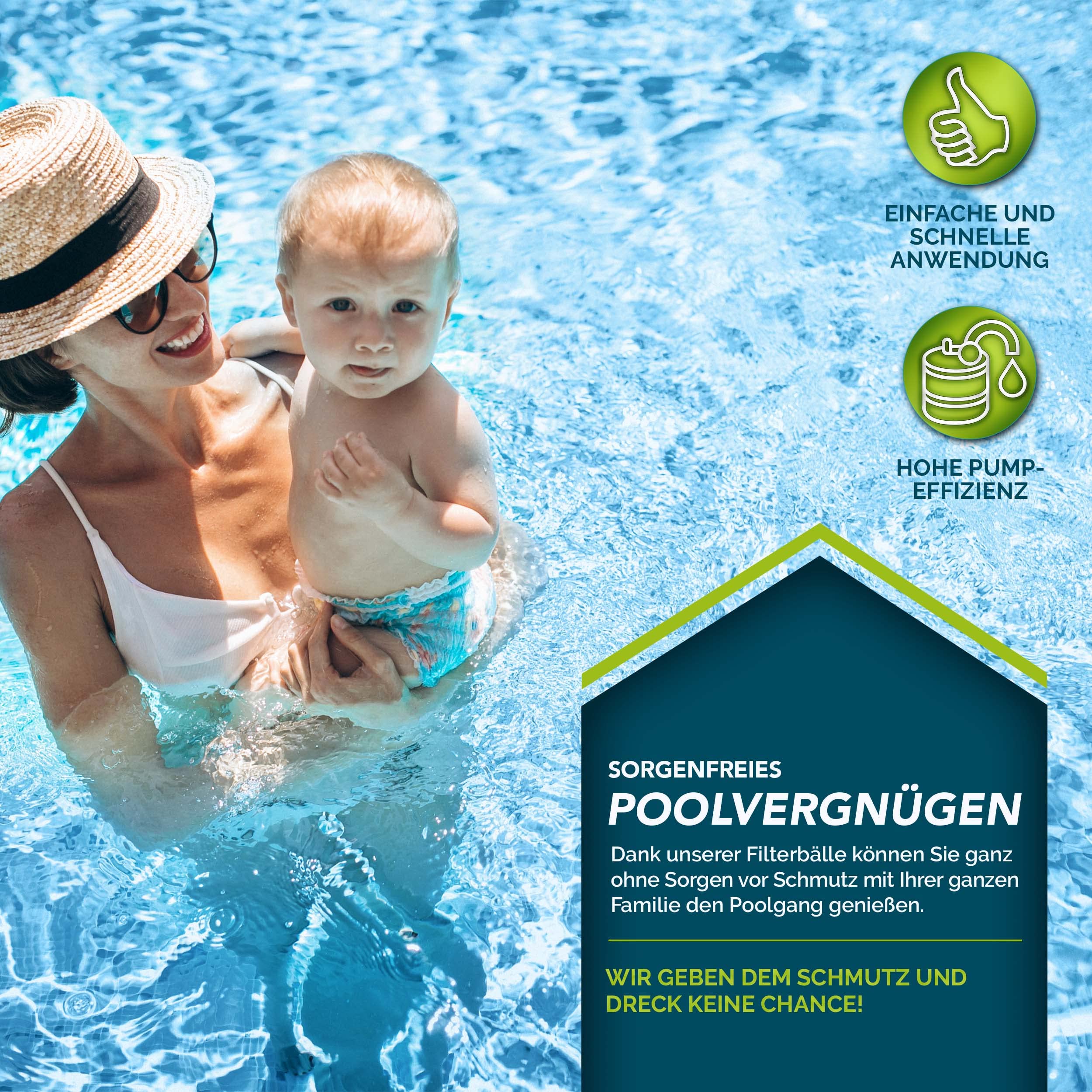 tillvex® Pool Filterbälle 1400g Filter für Sandfilteranlage [Design 2025] | Ersetzen 50kg Filtersand | Extra langlebige Filter Balls für glasklares Wasser | Umweltfreundlicher Ersatz