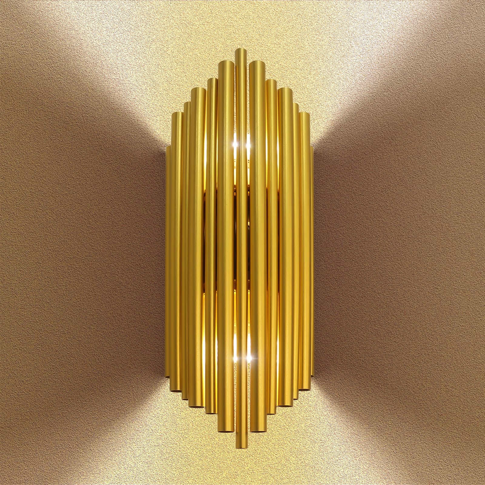 FRIXCHUR Gold Wall Light Modern Aluminium Wall Sconce 2 x E14 Indoor Wall Lamp for Bedroom Living Room Hallway Dining Room Bathroom, E14 x 2 (Bulbs Not Included) — image 1