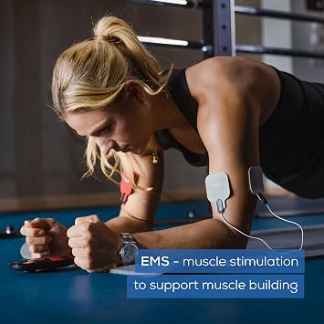 Beurer EM59 Digital TENS/EMS Device with Heat, 4-in-1 stimulation device for pain therapy, muscle stimulation, massage and heat therapy, 4 electrodes, 70 programmes, 50 intensity levels