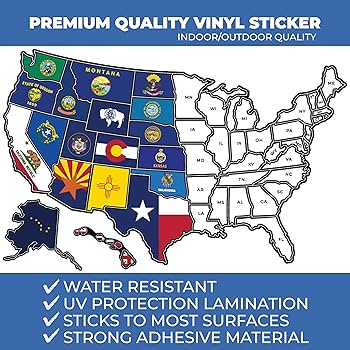 Rv State Sticker Travel Map ACIMONE - 91myReOsdSL. UF350,350 QL80 