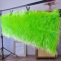 Vista 12 de Tiras precortadas de tela de piel sintética de felpa lanuda para gnomos, barba, cosplay, decoración enana (verde, 4 x 60 pulgadas)