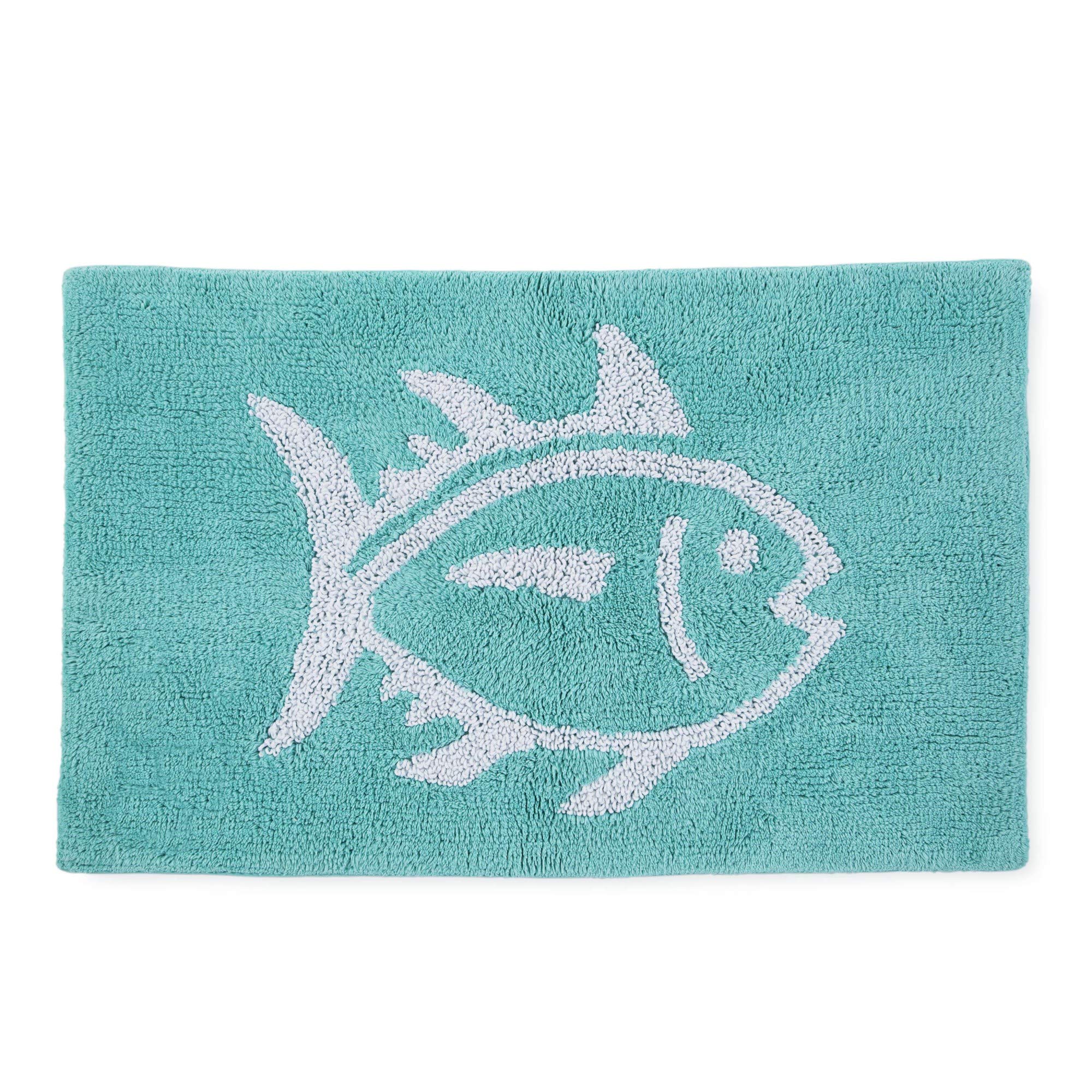 Southern Tide Reversible Bath Rug 100 Cotton Soft Absorbent Double-Sided Design with Signature Skipjack Machine Washable Coastal Accent