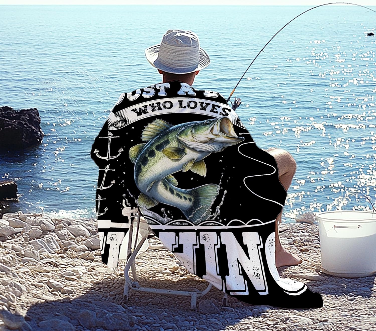 Fishing Gifts for Men Fish Blanket for Boys Soft Warm Flannel Fleece Throw Blanket for Couch Fishing 40"x50" for Kids - Image 2