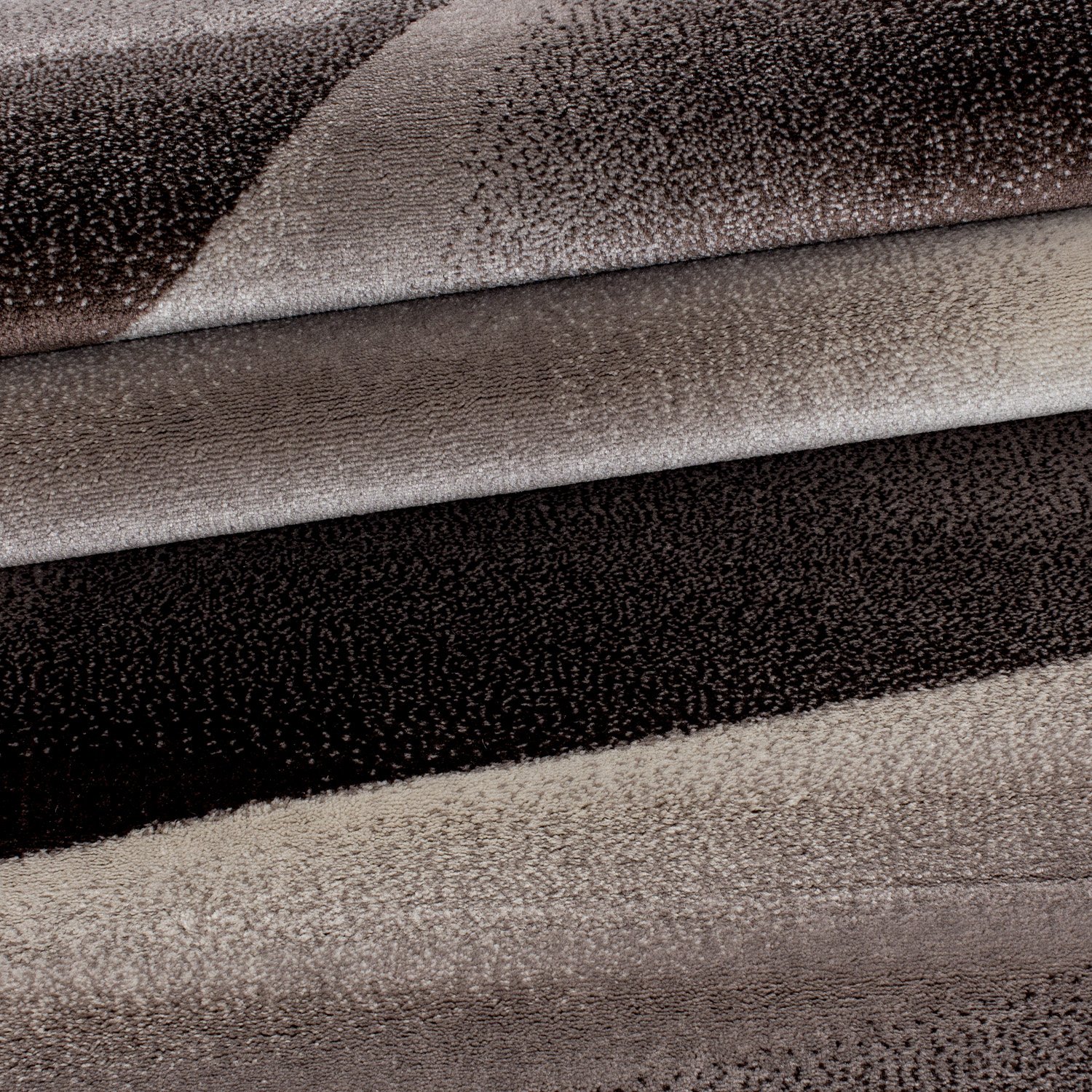 Carpetsale24 Kurzflor Teppich 140x200 cm, Modern Abstrakt Design in Braun Beige, Pflegeleicht, ideal für Wohnzimmer, Essbereich oder Jugendzimmer