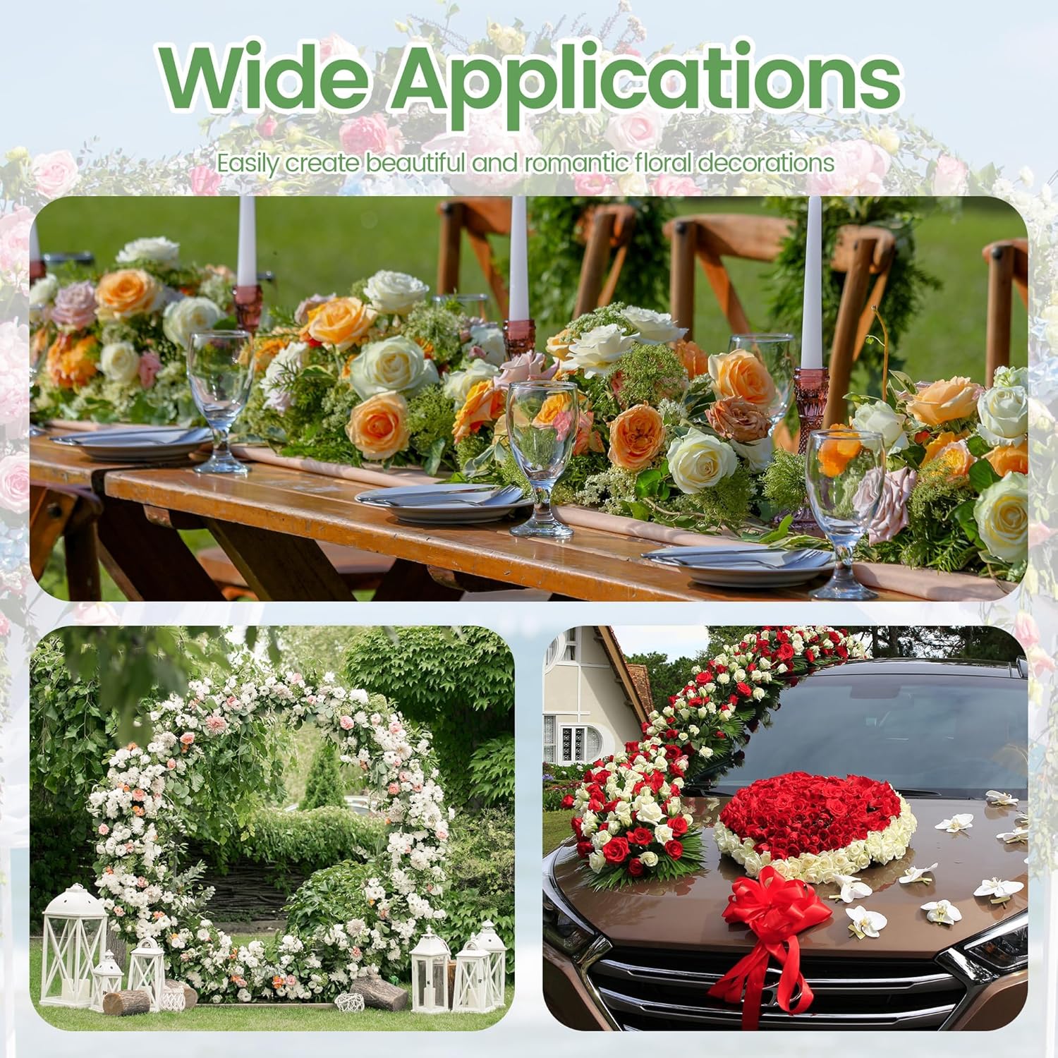 Elcoho 18 Pcs Floral Foam Garland, 11.9 ft Flower Sponge Blocks Kit, Absorbent Flower Holder for Fresh & Dried Flowers Arrangement Floral Foam Bricks for Wedding Garden Home Decor