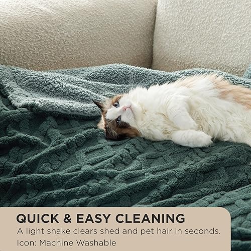 Miniatura 8 de Bedsure - Manta Sherpa de tamaño individual - Manta de felpa suave y acogedora para el sofá, manta de lana gruesa y cálida para el invierno, azul