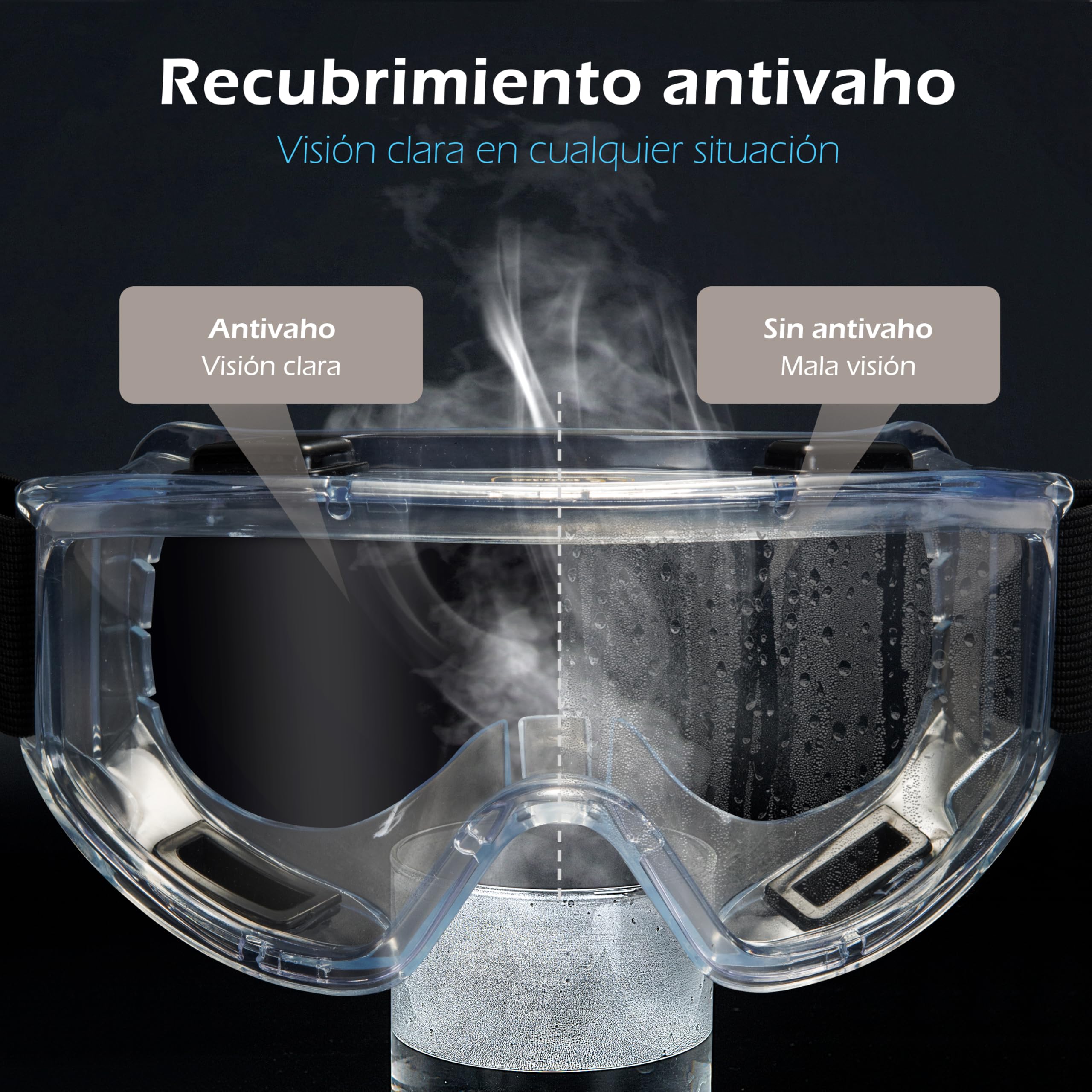 AirGearPro G-500 Máscara Respiratoria Reutilizable, Antipolvo, Antigás con Filtros y Gafas de Protección para Pintar, Construcción, Bricolaje, Lijado