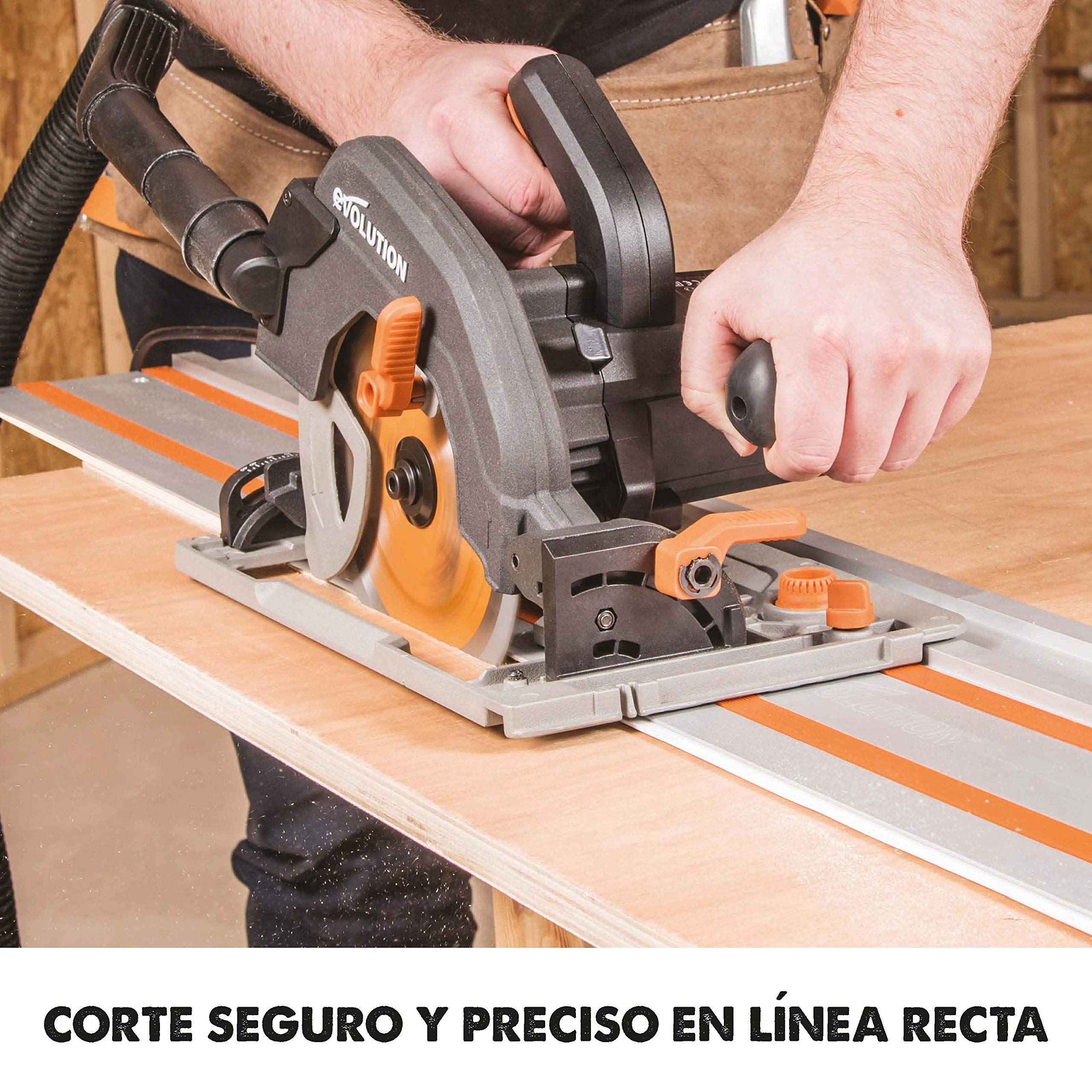Evolution Power Tools ST1400 - Guía De Sierra Circular, 1400 mm, Compatible con las sierras circulares con guía R185CCSX y R185CCSX+ Evolution