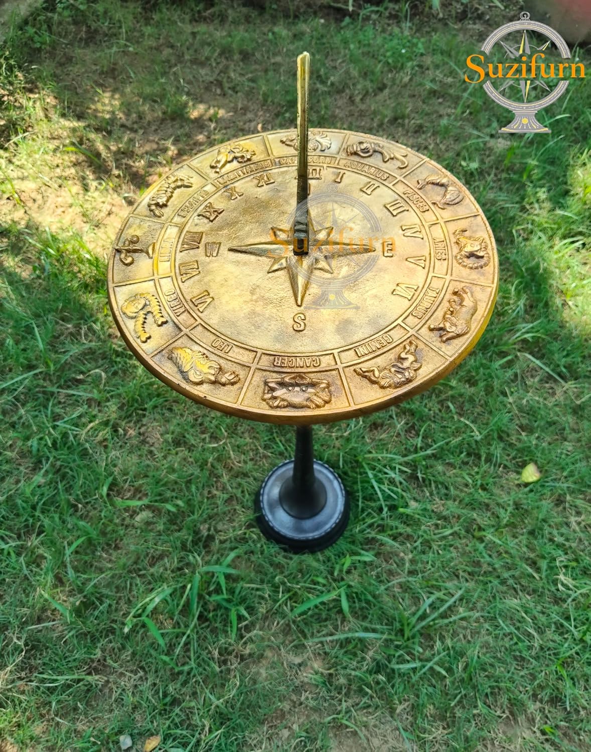 Brass Garden Sundial Zodiac Home and Garden Sundial