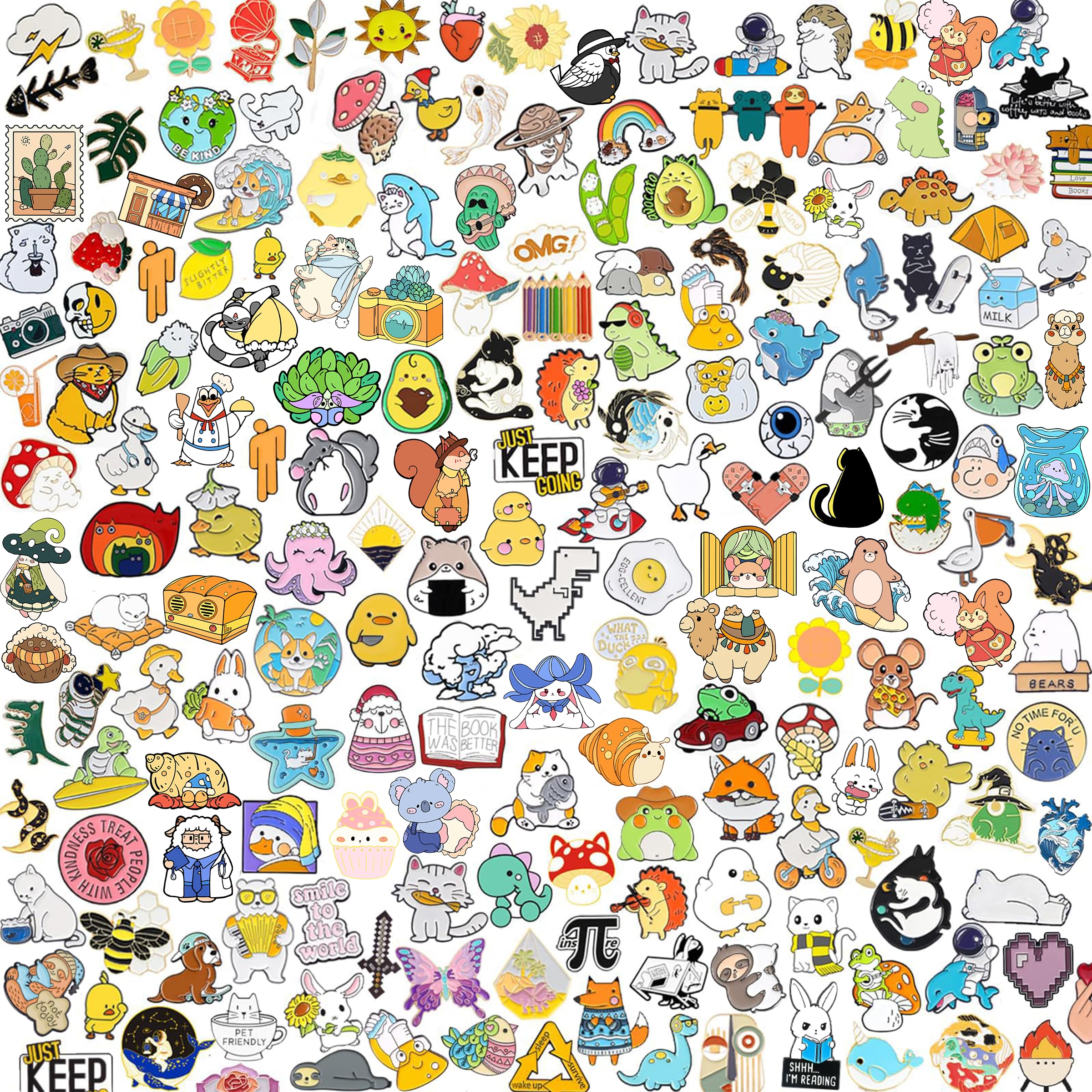 20/30/50/80 Mixed Enamel Brooch Bulk Set,Lapel Badges, Cartoon Plant Enamel Pin Sets, Funny Button Pins Jewelry for Backpack Cloths Hats Jacket Decoration