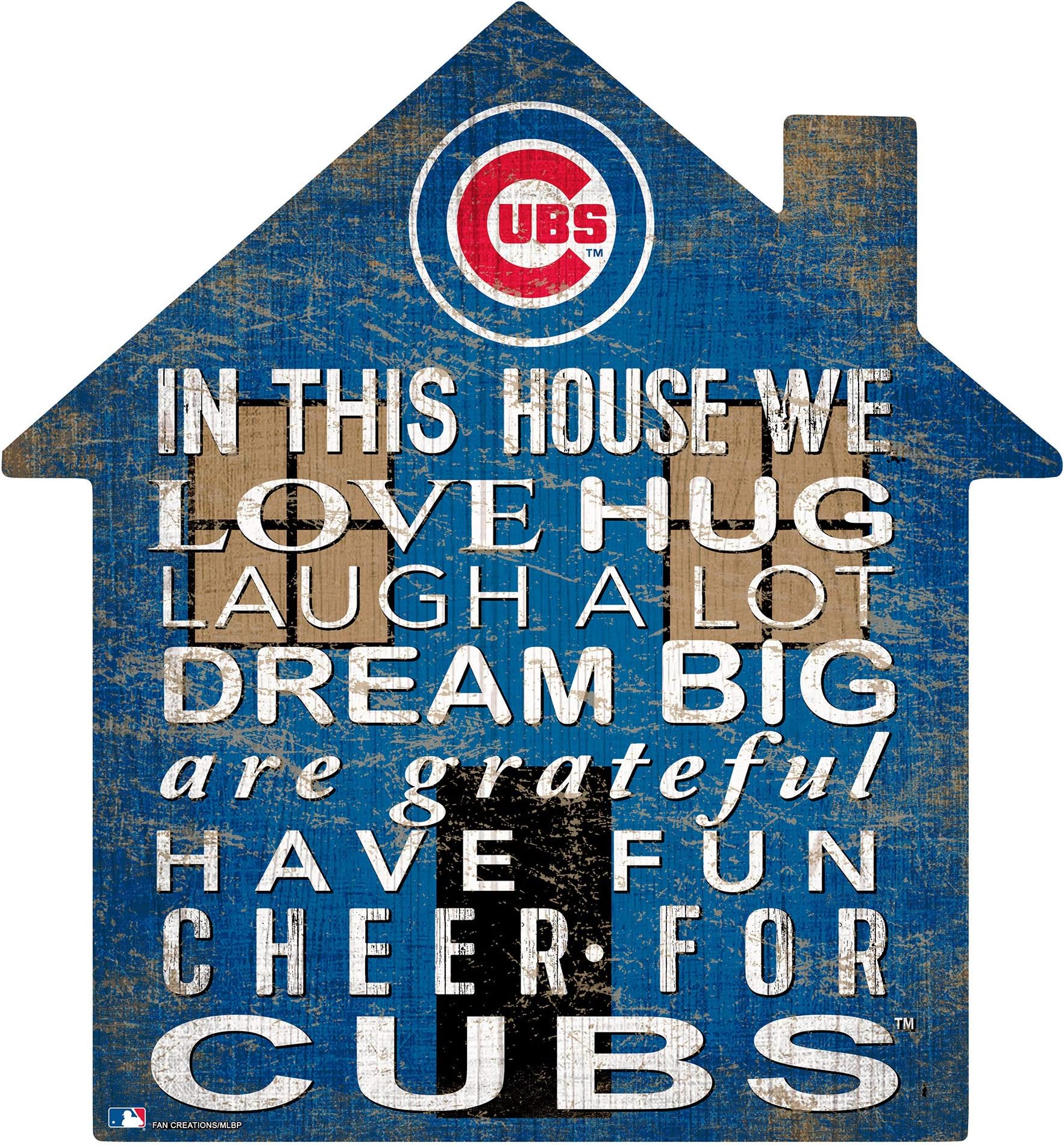 Fan Creations MLB Chicago Cubs Unisex Chicago Cubs House Sign, Team Color,Plastic, 12 inch