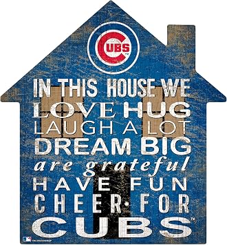 Fan Creations MLB Chicago Cubs Unisex Chicago Cubs House Sign, Team Color,Plastic, 12 inch