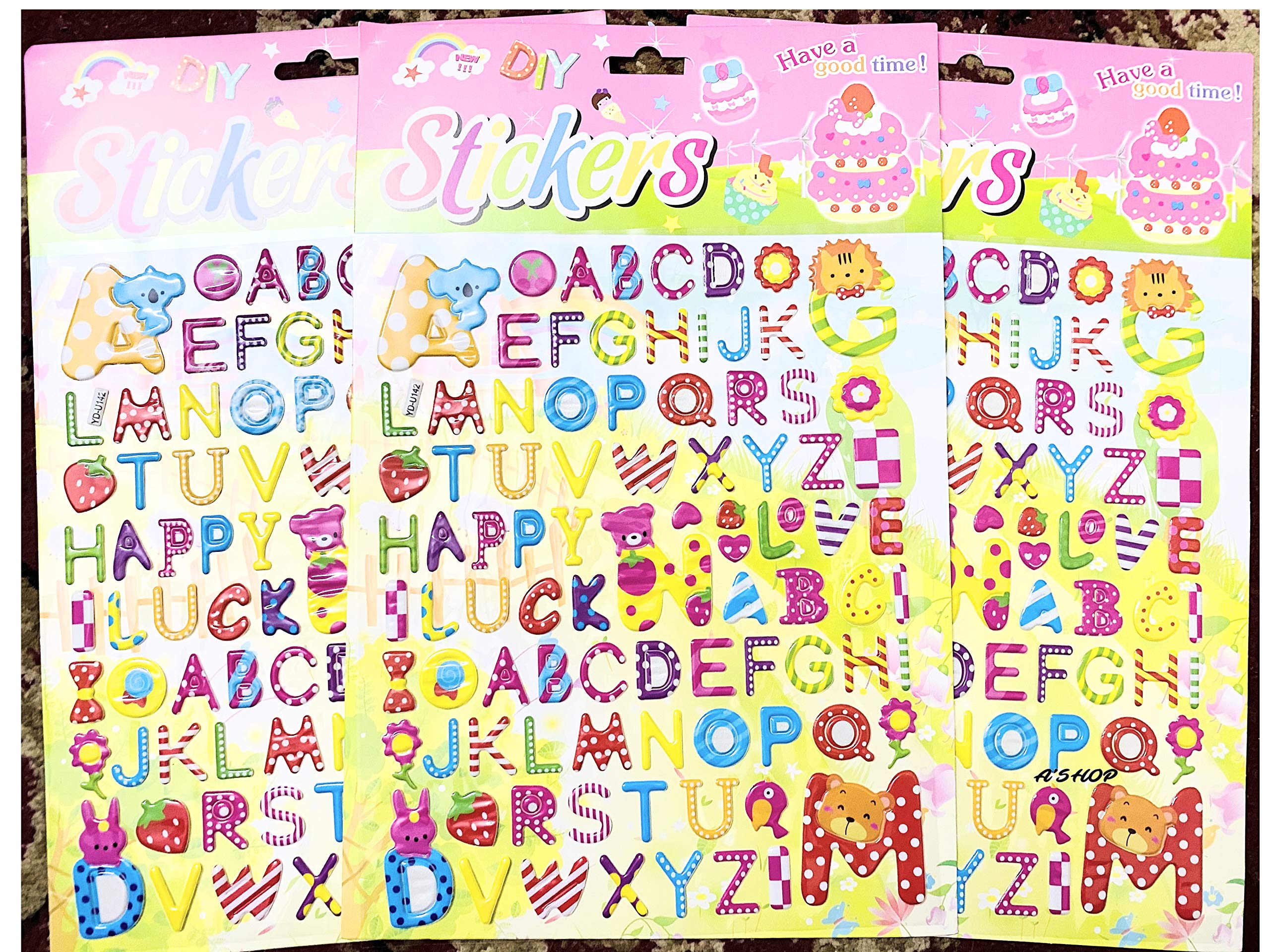 Buy Self Adhesive Fancy ABCD Alphabets Alpha Designer Stickers