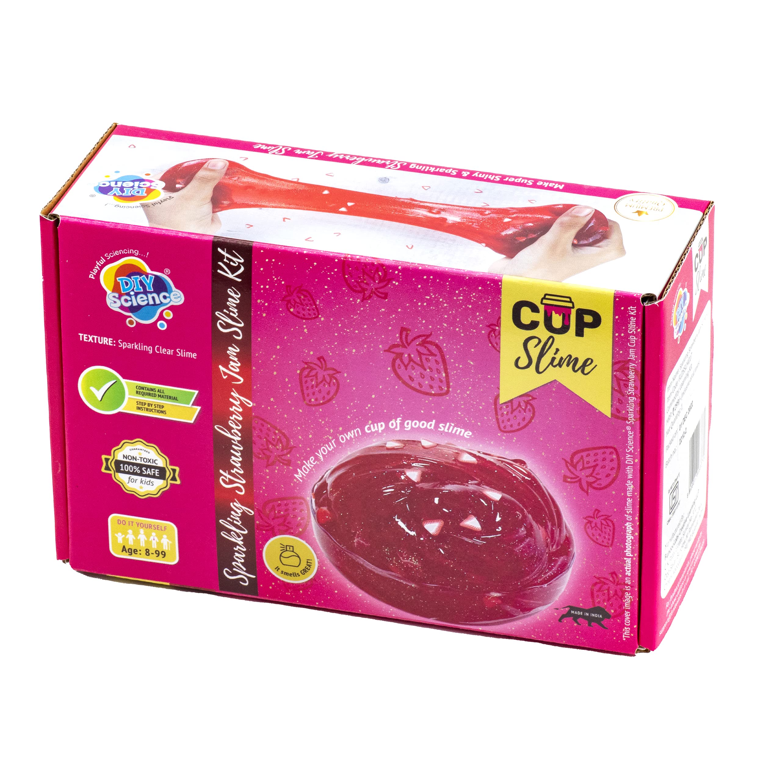 DIYScience® Sparkling Strawberry Jam Slime Kit, Slime Making Kit for Boys, Girls, and Kids, 8+ Years, Make Shiny and Stretchy Slime, Strawberry Scented Slime Glue, Activator, Strawberry Slice Toppings (B0C392KJVZ) Amazon Price History, Amazon Price Tracker